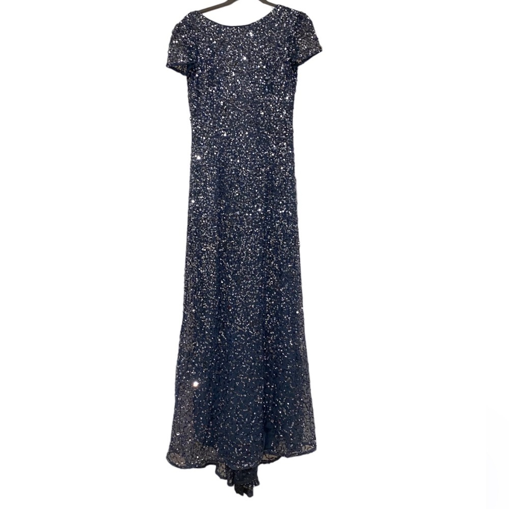 Sequined Cap Sleeve Gown - Picture 2 of 11